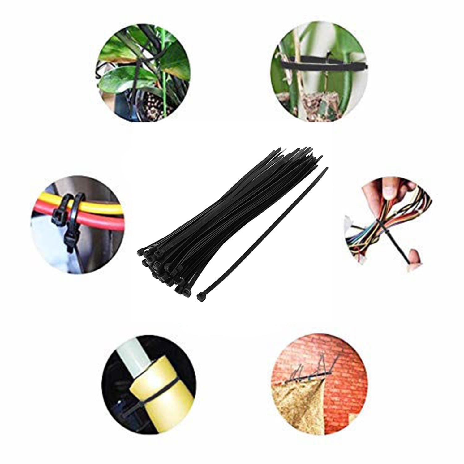 4-inch nylon self-locking cable ties, black, pack of 100 4-inch nylon self-locking cable ties, black, pack of 100